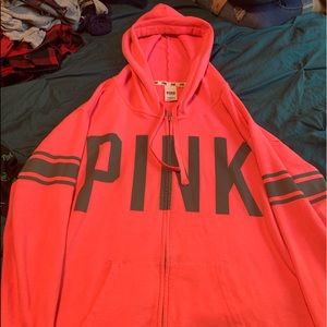 Pink zip up hoodie